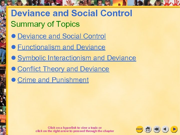 Deviance and Social Control Summary of Topics l Deviance and Social Control l Functionalism