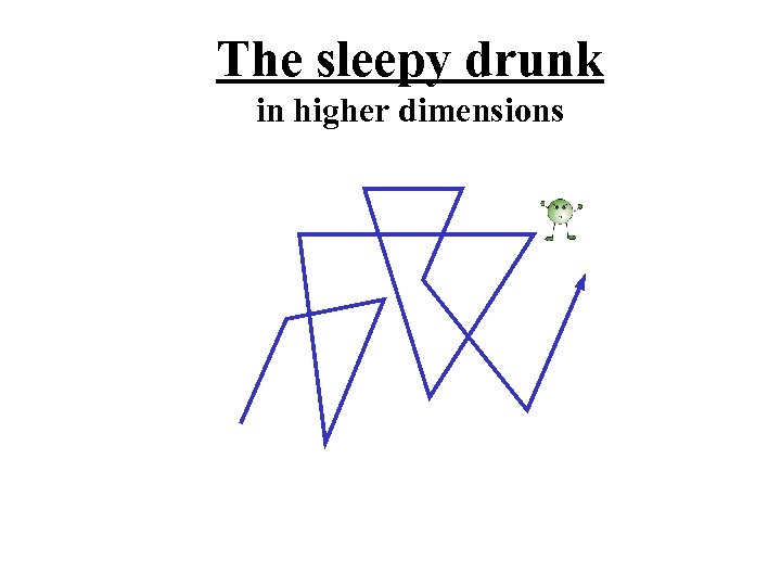 The sleepy drunk in higher dimensions 