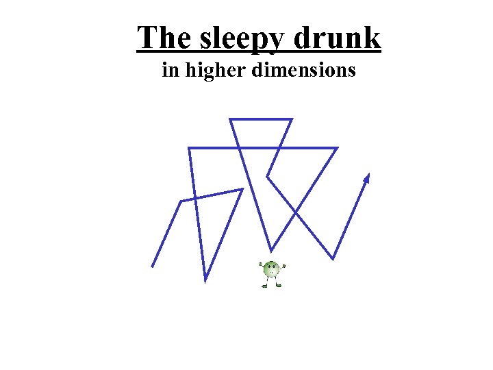 The sleepy drunk in higher dimensions 
