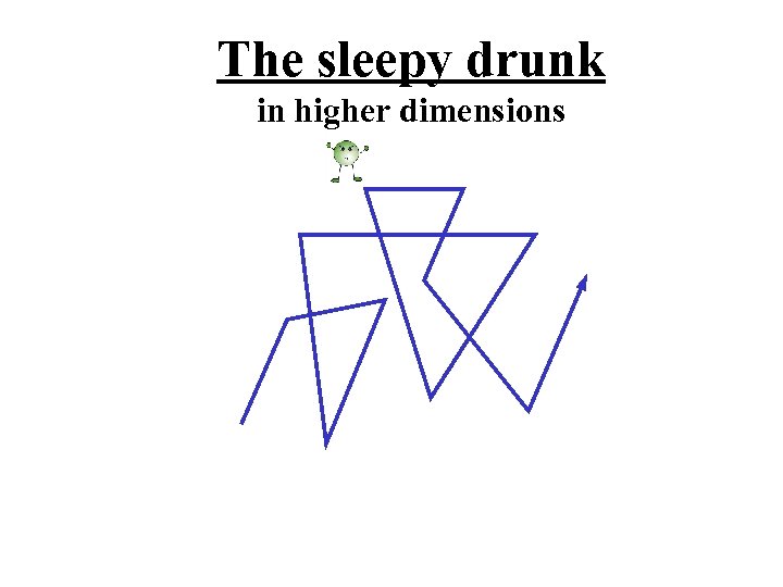 The sleepy drunk in higher dimensions 
