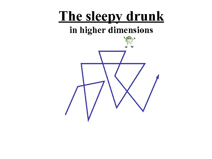 The sleepy drunk in higher dimensions 