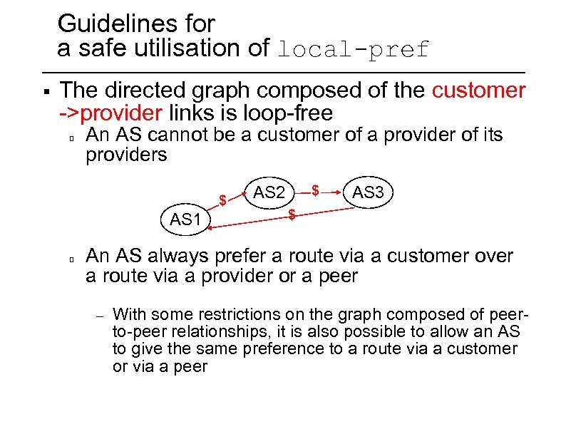 Guidelines for a safe utilisation of local-pref § The directed graph composed of the