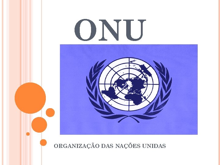 ONU ORGANIZAÇÃO DAS NAÇÕES UNIDAS 