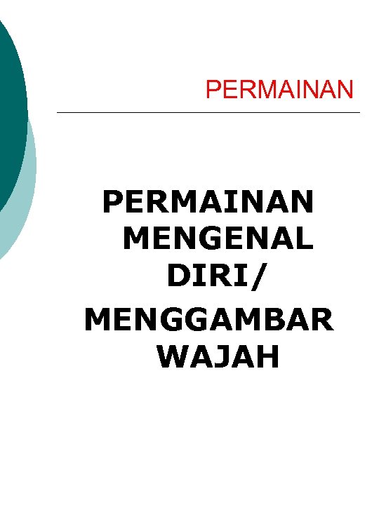 PERMAINAN MENGENAL DIRI/ MENGGAMBAR WAJAH 