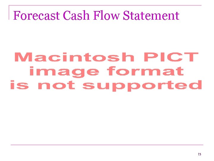 Forecast Cash Flow Statement 15 