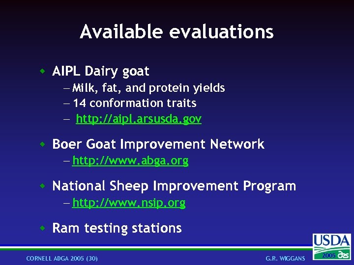 Available evaluations w AIPL Dairy goat - Milk, fat, and protein yields - 14
