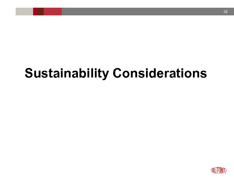 30 Sustainability Considerations 