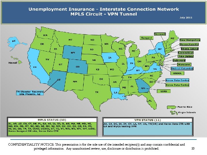 CONFIDENTIALITY NOTICE: This presentation is for the sole use of the intended recipient(s) and