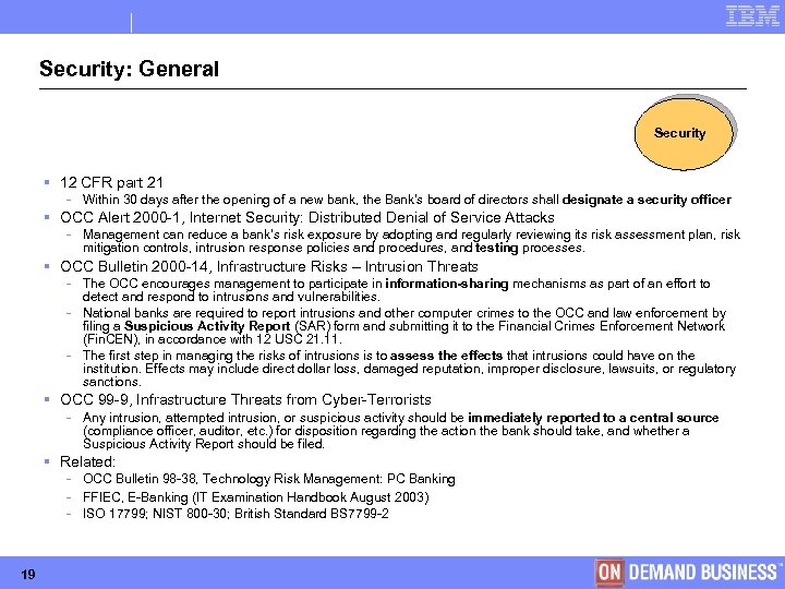 Security: General Security § 12 CFR part 21 - Within 30 days after the