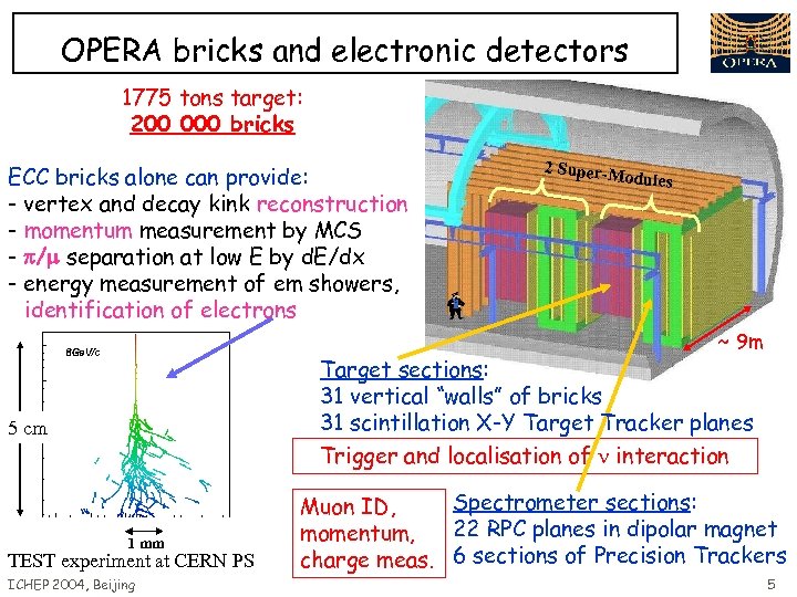 OPERA bricks and electronic detectors 1775 tons target: 200 000 bricks ECC bricks alone