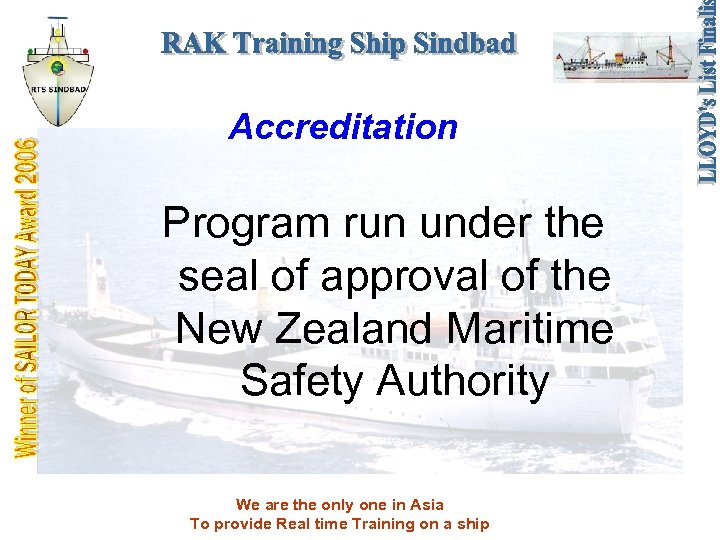 Accreditation Program run under the seal of approval of the New Zealand Maritime Safety