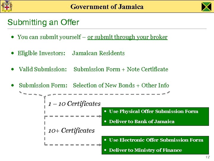 Government of Jamaica Submitting an Offer You can submit yourself – or submit through