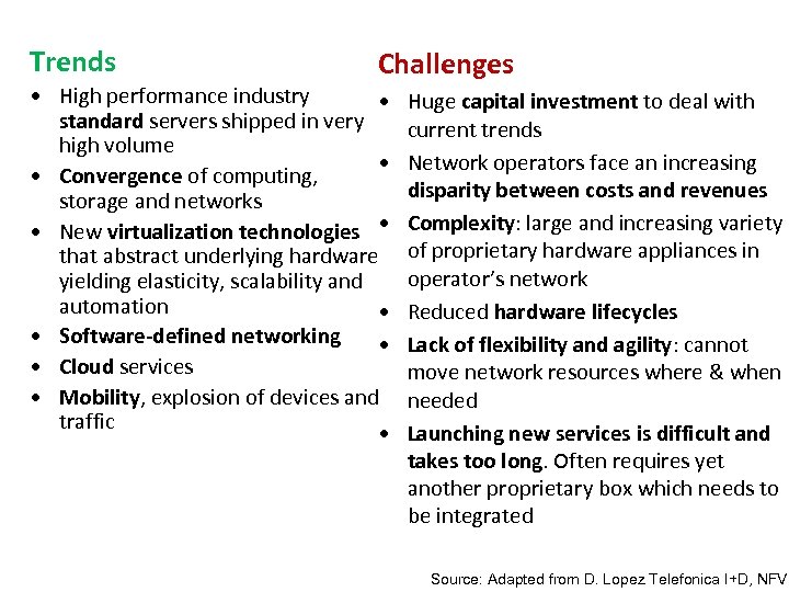 Trends Challenges • High performance industry • standard servers shipped in very high volume