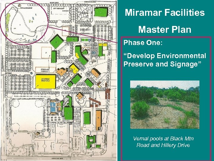 Miramar Facilities Master Plan Phase One: “Develop Environmental Preserve and Signage” Vernal pools at