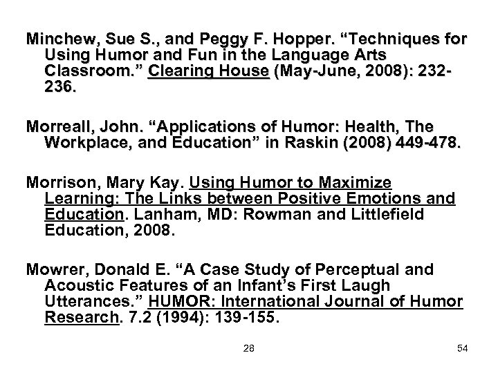 Minchew, Sue S. , and Peggy F. Hopper. “Techniques for Using Humor and Fun