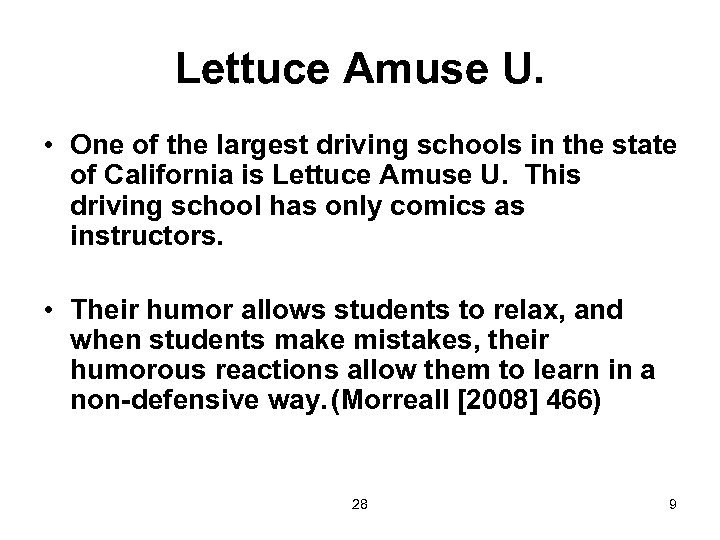 Lettuce Amuse U. • One of the largest driving schools in the state of