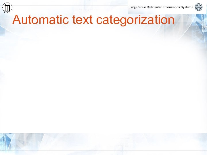 Automatic text categorization 