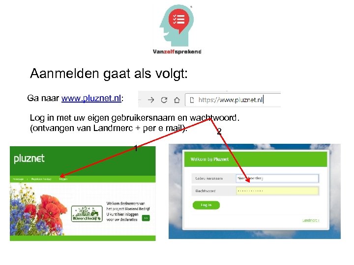 Aanmelden gaat als volgt: Ga naar www. pluznet. nl: Log in met uw eigen