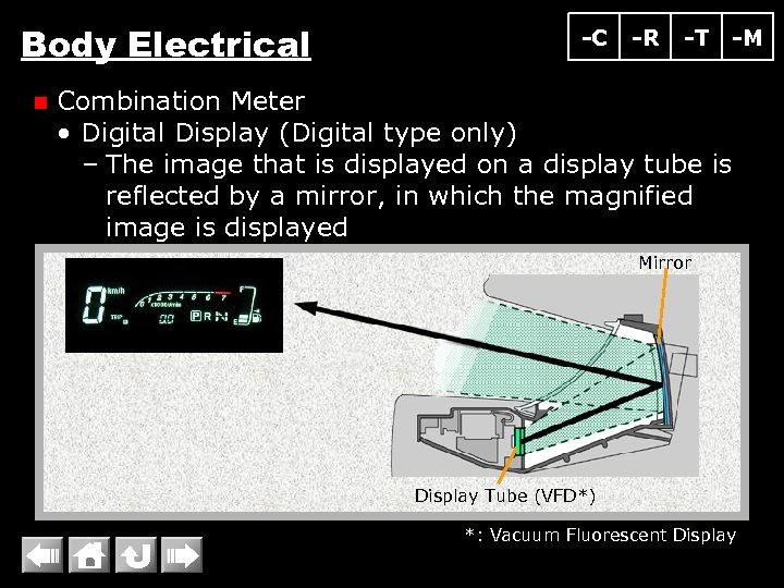 Body Electrical n -C -R -T -M Combination Meter • Digital Display (Digital type