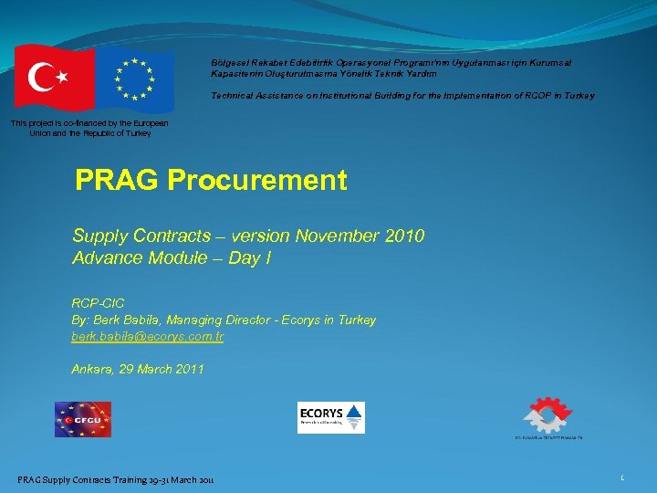 Bölgesel Rekabet Edebilirlik Operasyonel Programı’nın Uygulanması için Kurumsal Kapasitenin Oluşturulmasına Yönelik Teknik Yardım Technical