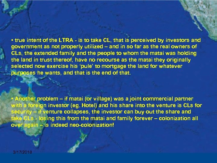  • true intent of the LTRA - is to take CL, that is