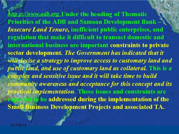 http p: //www. adb. org Under the heading of Thematic Priorities of the ADB