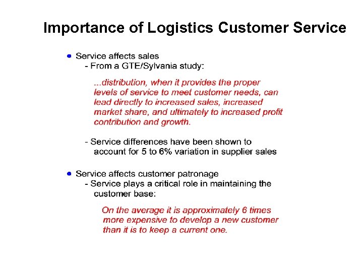 Importance of Logistics Customer Service 