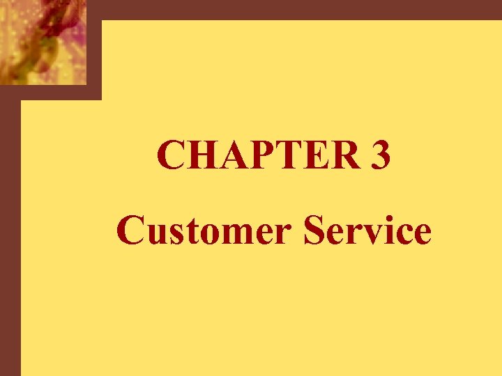 CHAPTER 3 Customer Service 