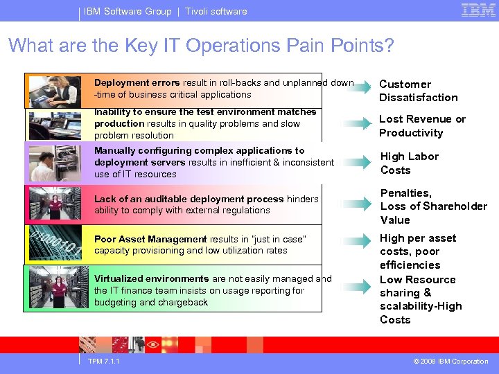 IBM Software Group | Tivoli software What are the Key IT Operations Pain Points?