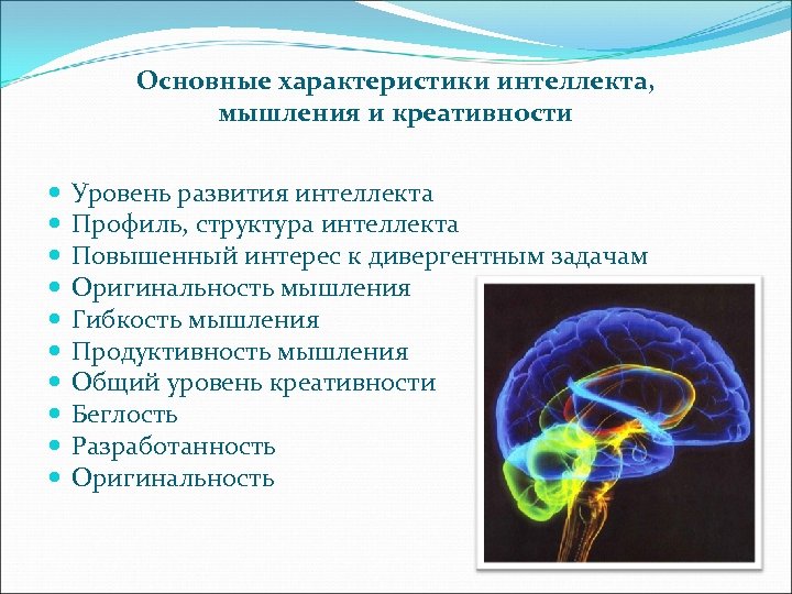 Характеристики интеллекта. Взаимосвязь творческих способностей и интеллекта. Взаимосвязь мышления и интеллекта. Основные существенные параметры интеллекта.