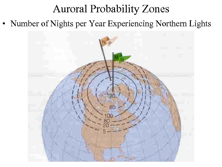 Auroral Probability Zones • Number of Nights per Year Experiencing Northern Lights 