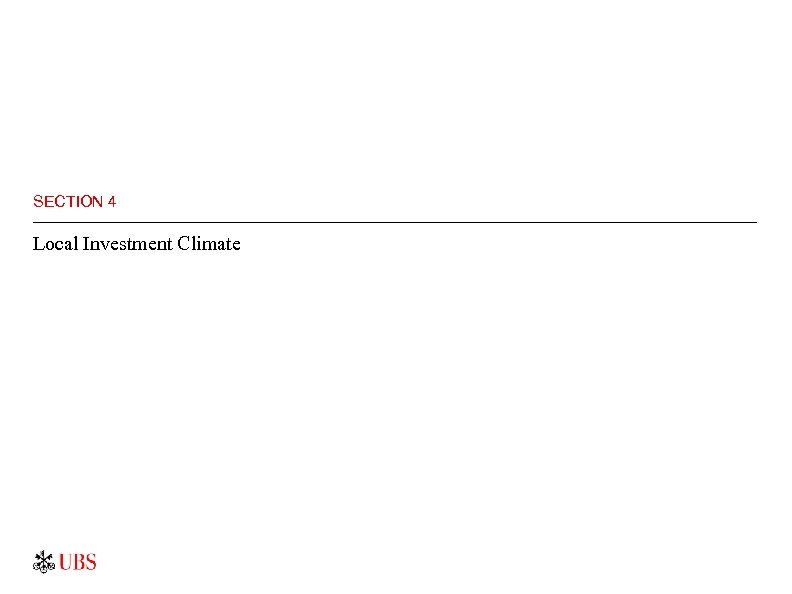 SECTION 4 Local Investment Climate 