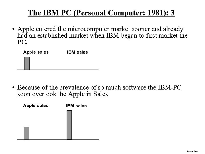 The IBM PC (Personal Computer: 1981): 3 • Apple entered the microcomputer market sooner