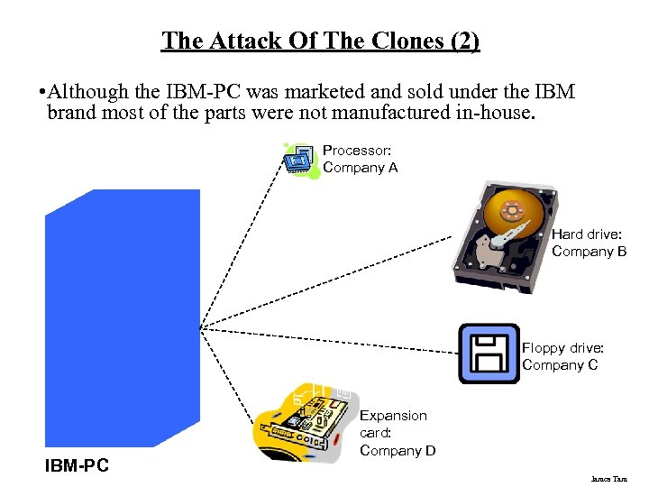 The Attack Of The Clones (2) • Although the IBM-PC was marketed and sold