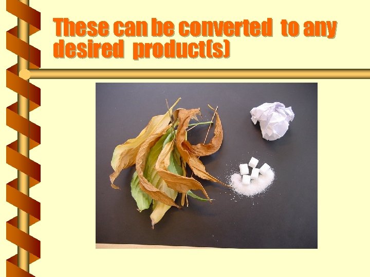 These can be converted to any desired product(s) 