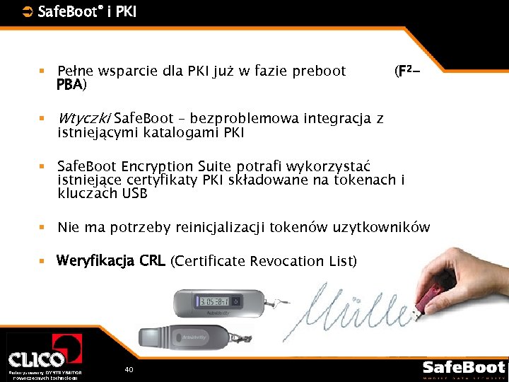 Ü Safe. Boot® i PKI § Pełne wsparcie dla PKI już w fazie preboot