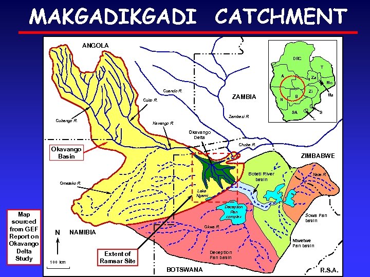 MAKGADI CATCHMENT ANGOLA DRC T A Za Mo Cuando R. ZAMBIA Cuito R. Zambezi