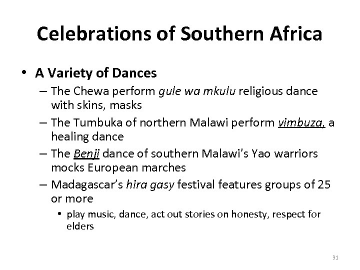 Celebrations of Southern Africa • A Variety of Dances – The Chewa perform gule