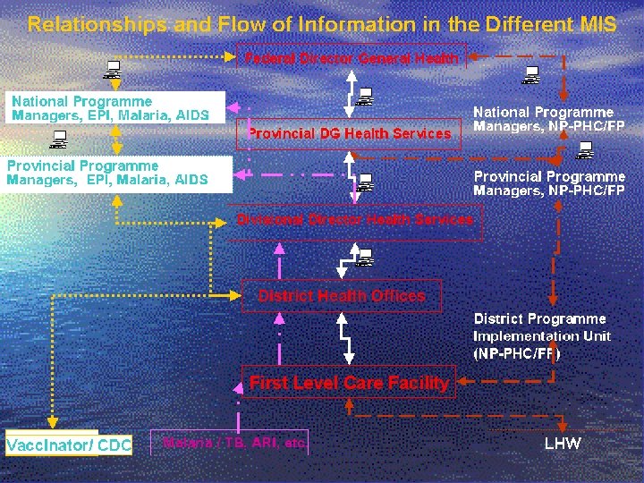 Relationships and Flow of Information in the Different MIS Federal Director General Health National