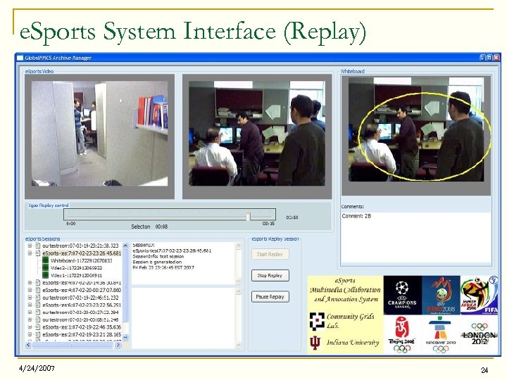 e. Sports System Interface (Replay) 4/24/2007 24 