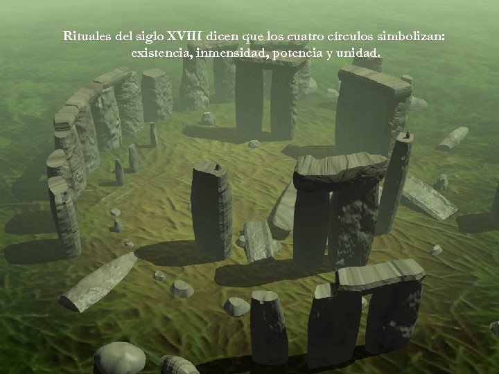 Rituales del siglo XVIII dicen que los cuatro círculos simbolizan: existencia, inmensidad, potencia y