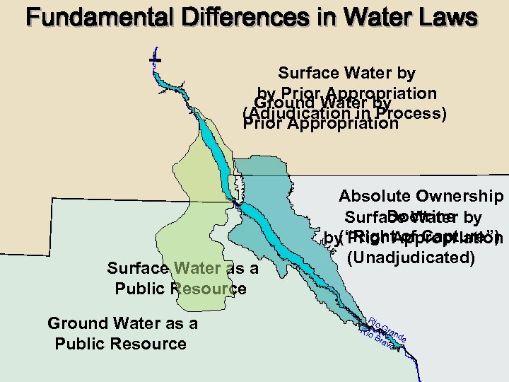 Fundamental Differences in Water Laws Surface Water by by Prior Appropriation Ground Water by