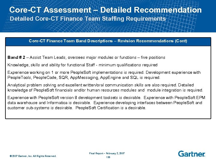 Core-CT Assessment – Detailed Recommendation Detailed Core-CT Finance Team Staffing Requirements Core-CT Finance Team