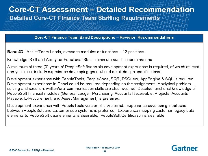 Core-CT Assessment – Detailed Recommendation Detailed Core-CT Finance Team Staffing Requirements Core-CT Finance Team