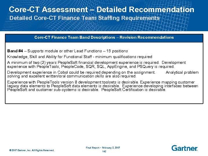 Core-CT Assessment – Detailed Recommendation Detailed Core-CT Finance Team Staffing Requirements Core-CT Finance Team