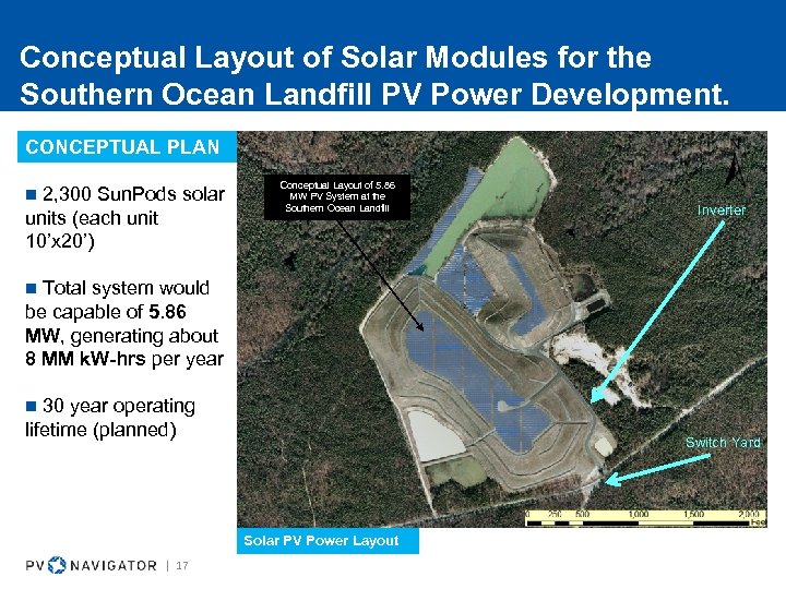 Conceptual Layout of Solar Modules for the Southern Ocean Landfill PV Power Development. CONCEPTUAL