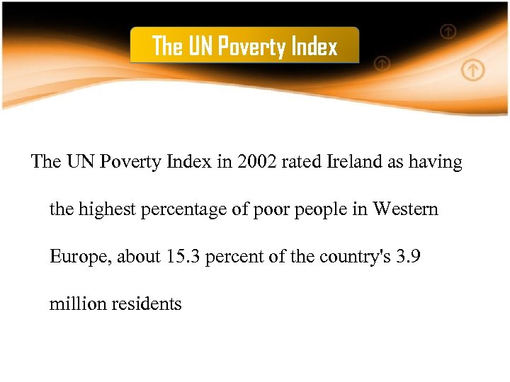 The UN Poverty Index in 2002 rated Ireland as having the highest percentage of