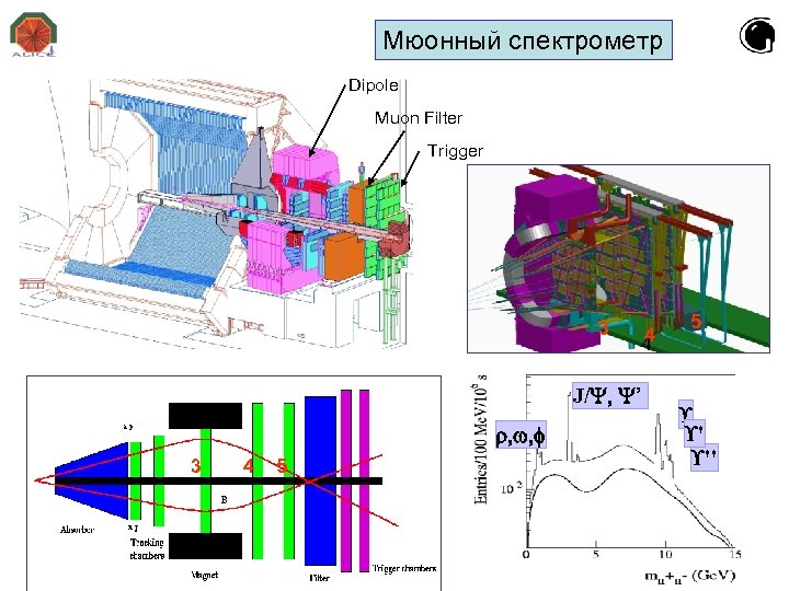 Мюонный спектрометр Dipole Muon Filter Trigger 3 4 4 J/ ’ 3 4 5
