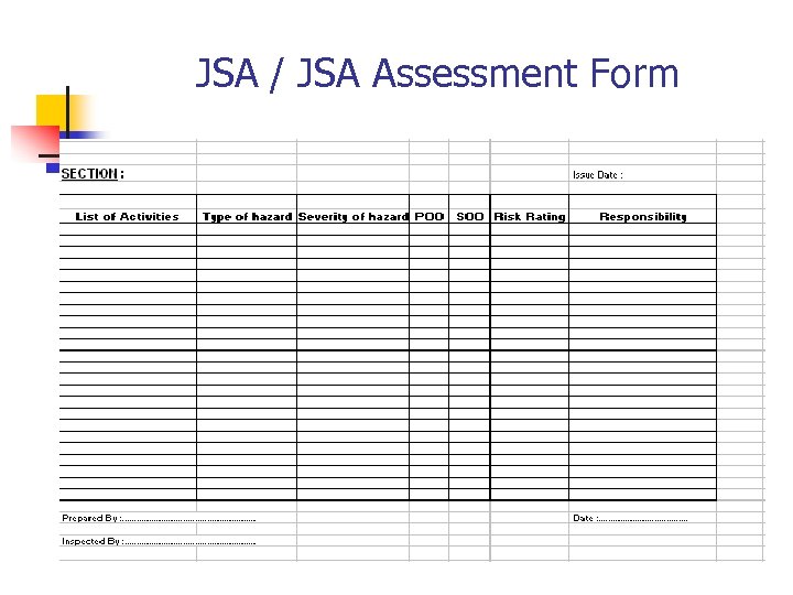 JSA / JSA Assessment Form 