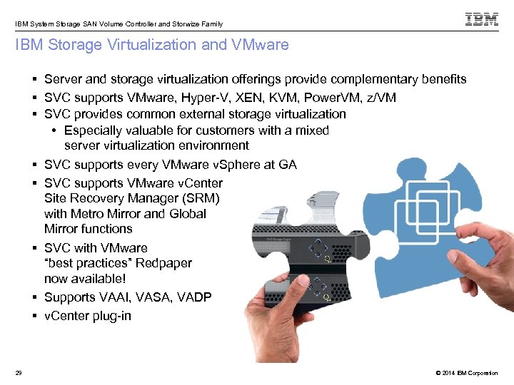 IBM System Storage SAN Volume Controller and Storwize Family IBM Storage Virtualization and VMware